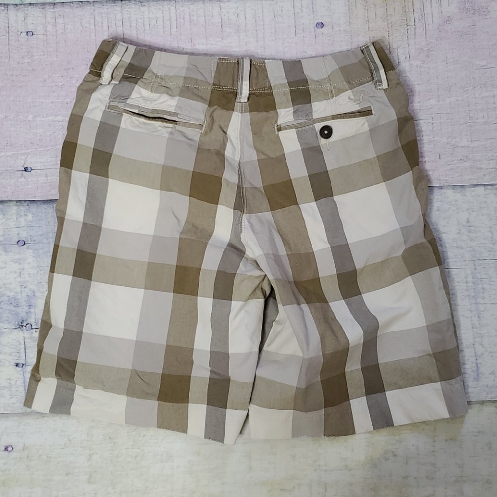 AEO Plaid Flat Front Men's Shorts - Picture 4 of 8
